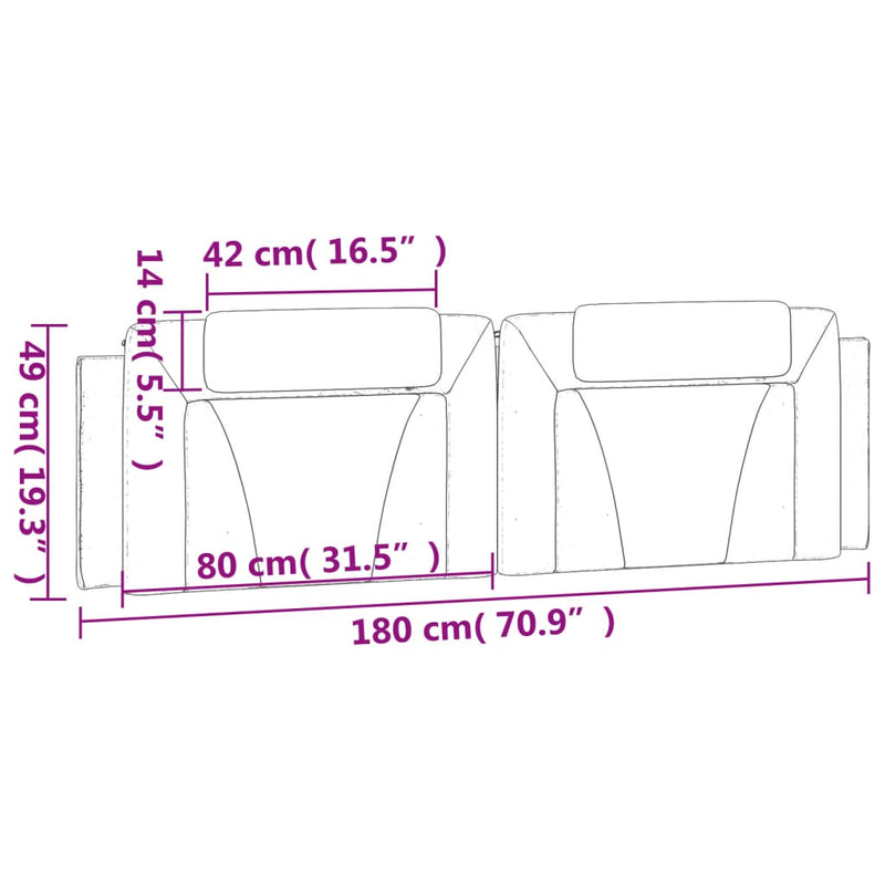 vidaXL cappuccino színű műbőr fejtámla párna 180 cm