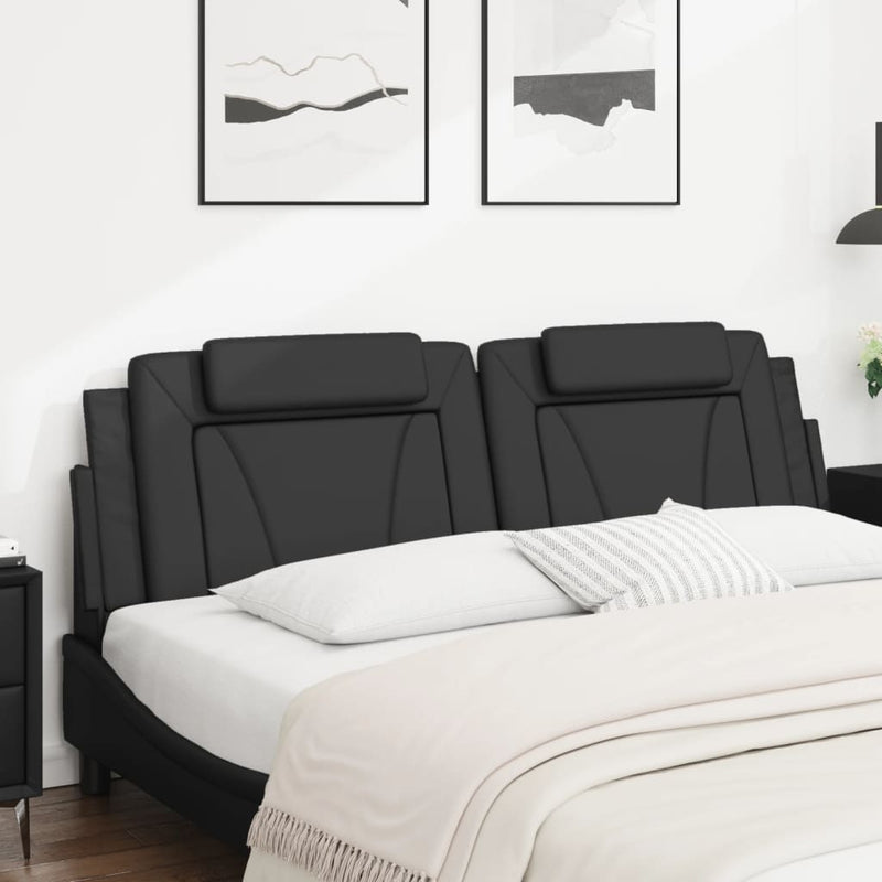 vidaXL fekete műbőr fejtámla párna 183 cm