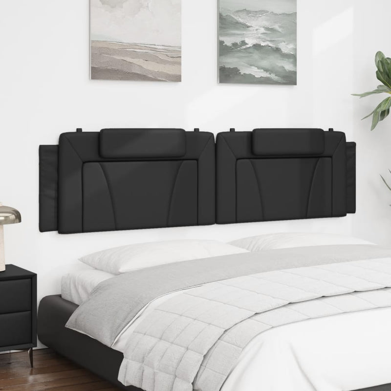 vidaXL fekete műbőr fejtámla párna Viana 200 cm