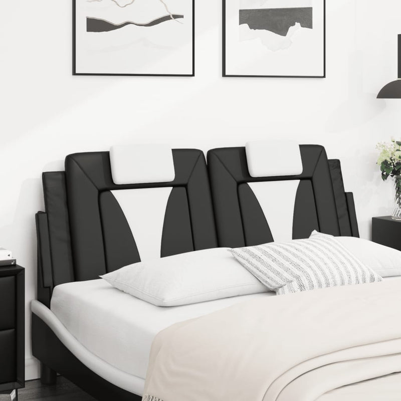 vidaXL fekete és fehér műbőr fejtámla párna Viana 152 cm
