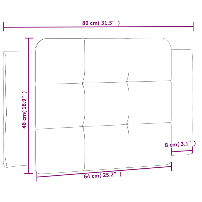 vidaXL szürke műbőr fejtámla párna 80 cm