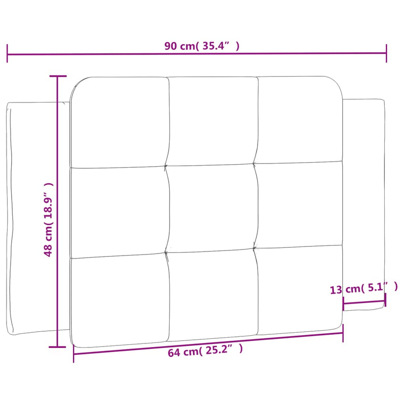 vidaXL fekete és fehér műbőr fejtámla párna Zadar 90 cm