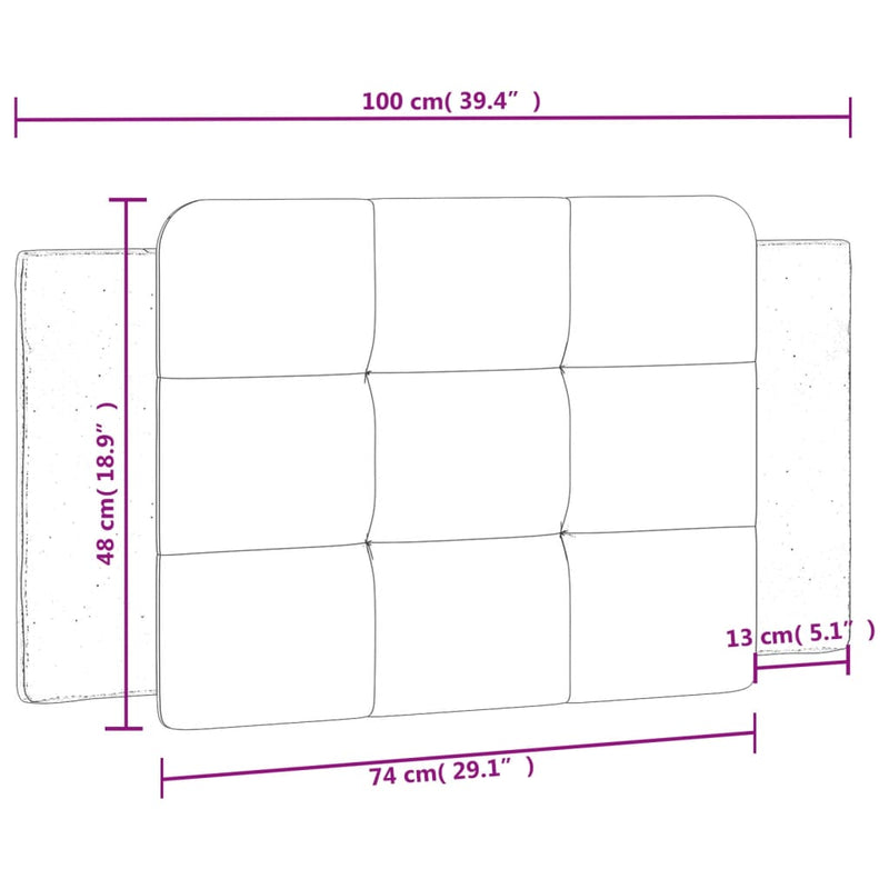 vidaXL szürke műbőr fejtámla párna 100 cm