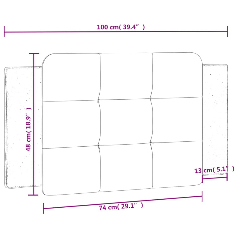 vidaXL fekete és fehér műbőr fejtámla párna Zadar 100 cm