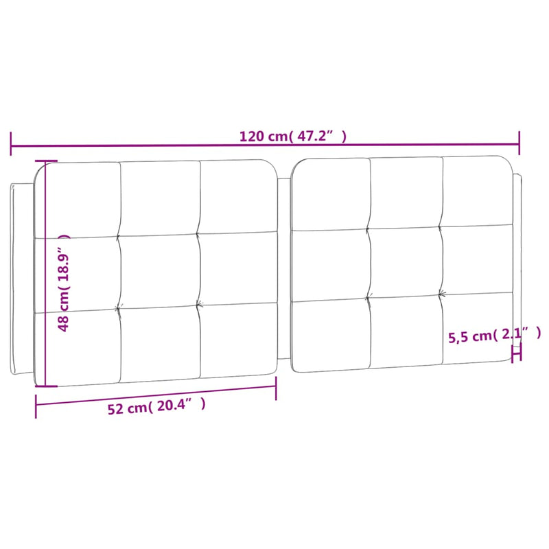 vidaXL szürke műbőr fejtámla párna 120 cm
