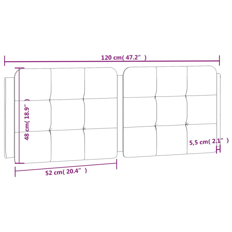 vidaXL cappuccino színű műbőr fejtámla párna 120 cm