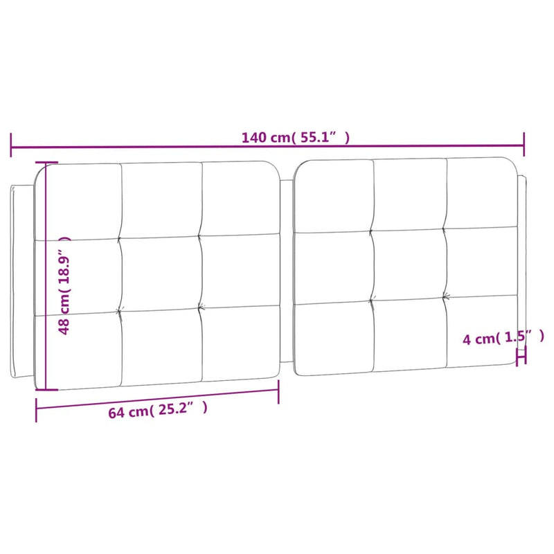 vidaXL barna műbőr fejtámla párna 140 cm