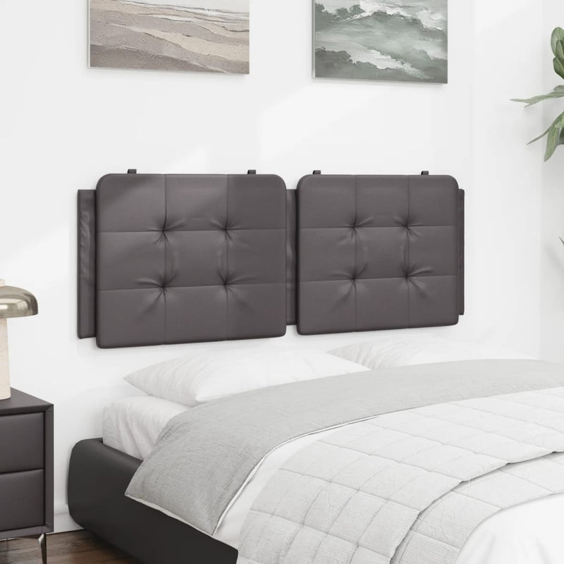 vidaXL szürke műbőr fejtámla párna 140 cm