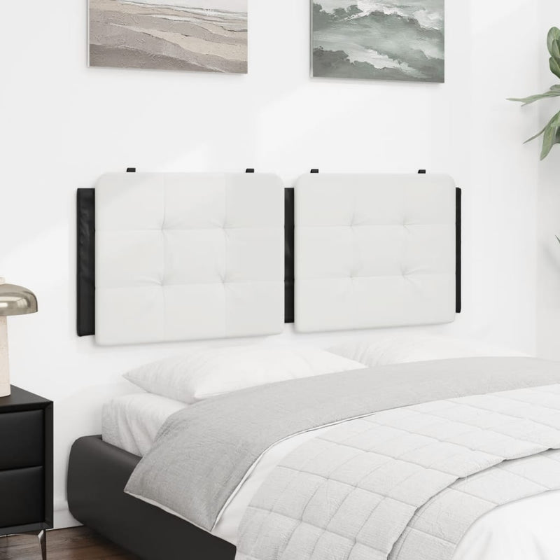 vidaXL fehér és fekete műbőr fejtámla párna 140 cm
