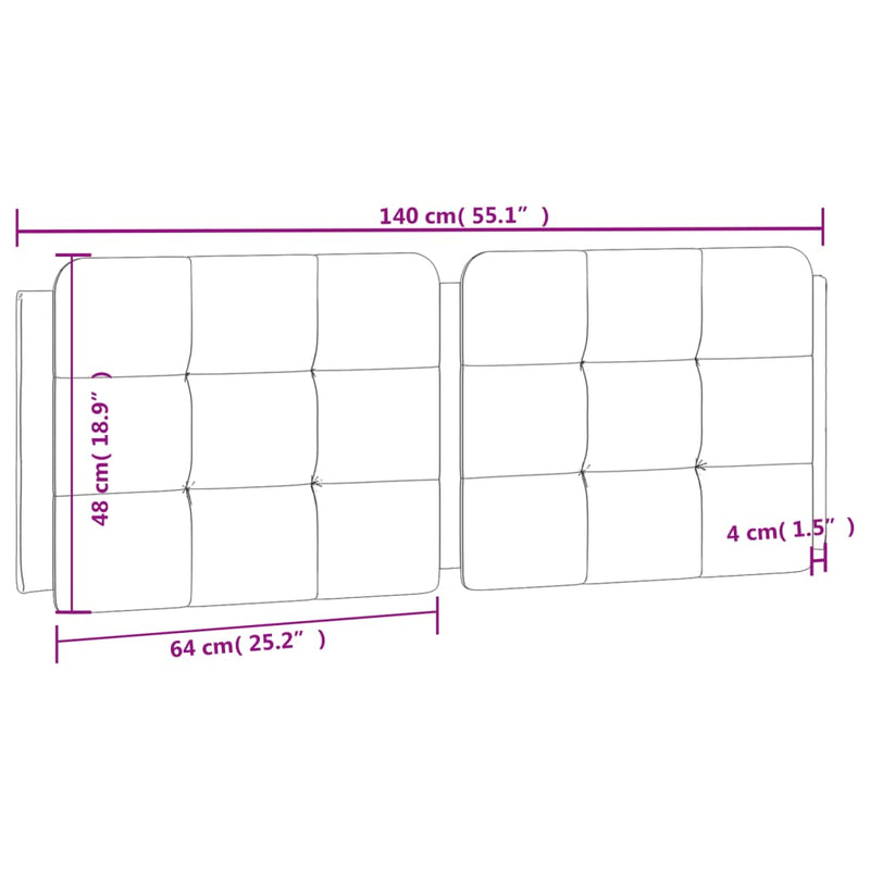 vidaXL fehér és fekete műbőr fejtámla párna 140 cm