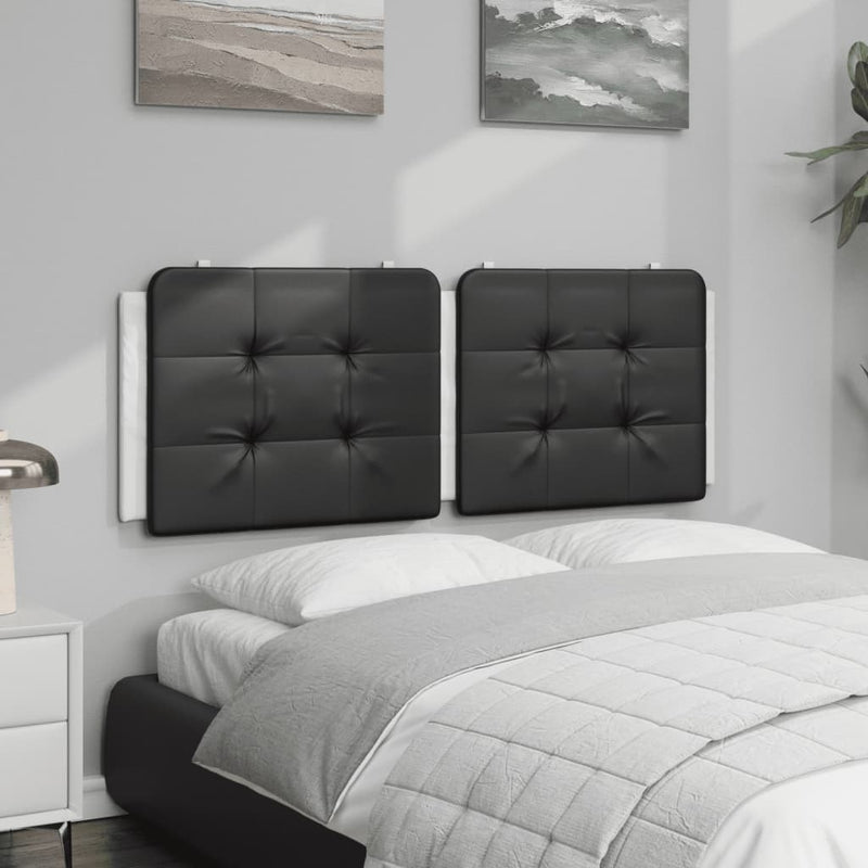 vidaXL fekete és fehér műbőr fejtámla párna 140 cm