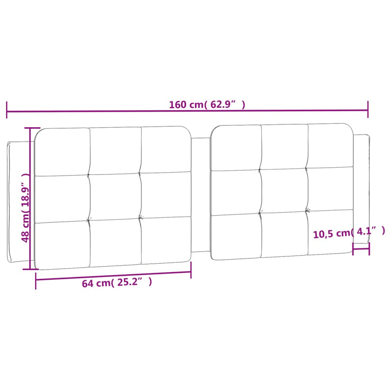 vidaXL fehér műbőr fejtámla párna Zadar 160 cm