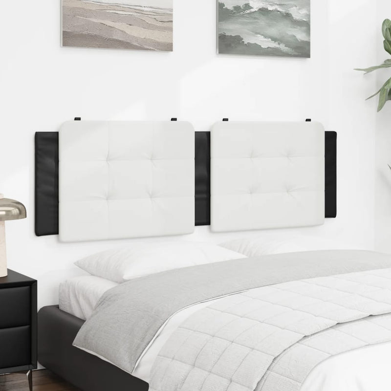 vidaXL fehér és fekete műbőr fejtámla párna 160 cm
