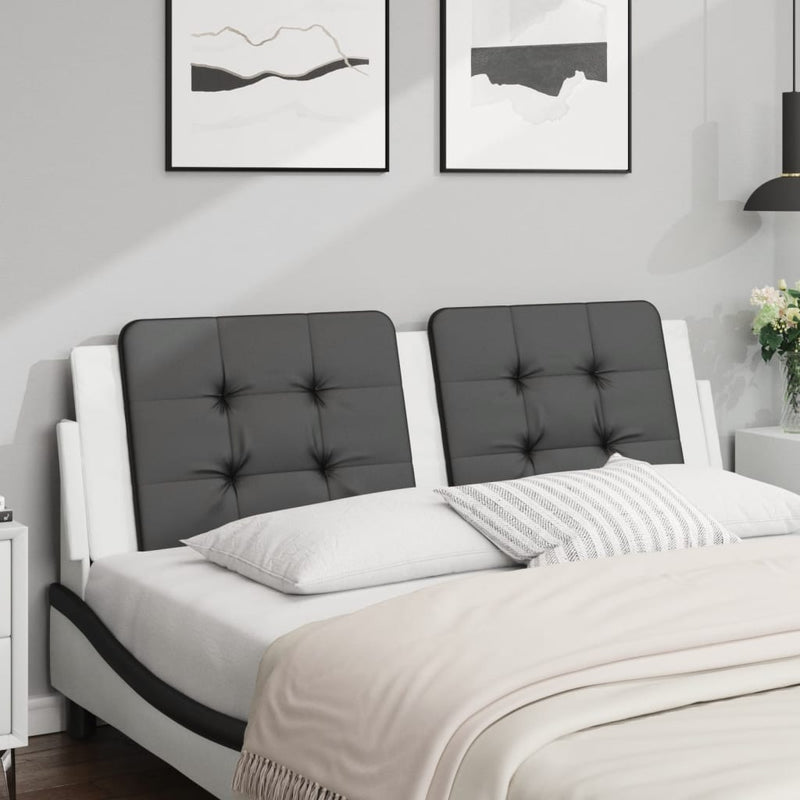 vidaXL fekete és fehér műbőr fejtámla párna 160 cm