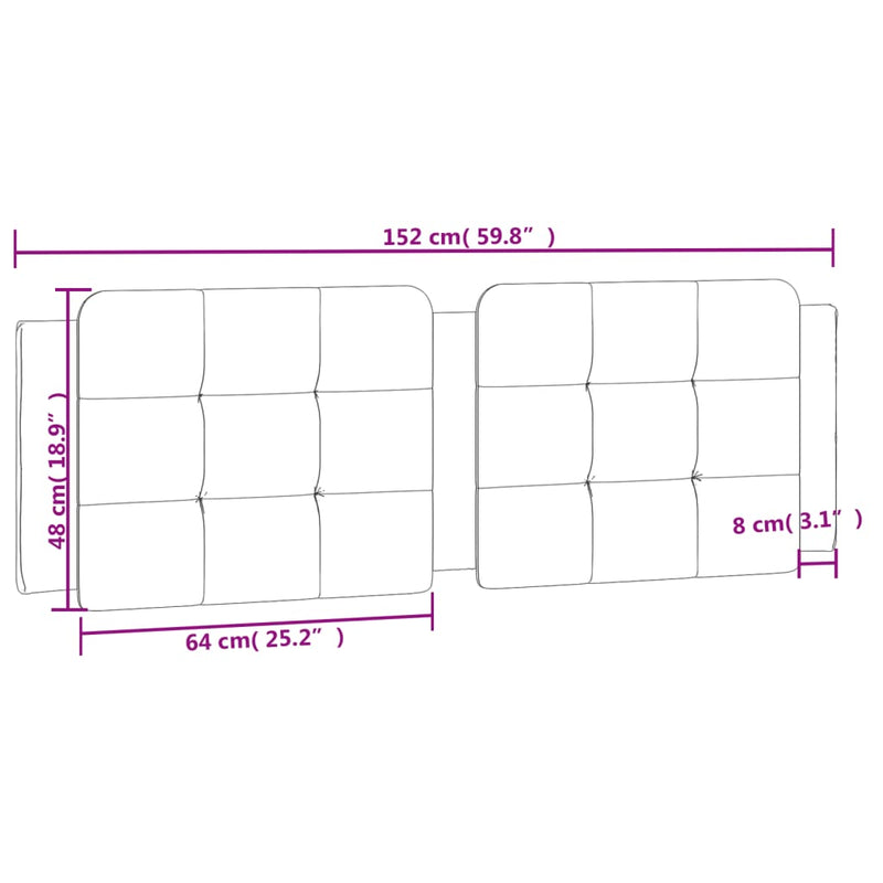 vidaXL fehér műbőr fejtámla párna Zadar 152 cm