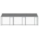 vidaXL szürke horganyzott acél kutyaketrec tetővel és ajtókkal 6x2x2 m