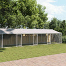 vidaXL szürke horganyzott acél kutyaketrec tetővel és ajtókkal 10x2x2m