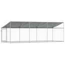 vidaXL szürke horganyzott acél kutyaketrec tetővel és ajtókkal 6x2x2 m