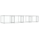 vidaXL szürke horganyzott acél kutyaketrec ajtókkal 8 x 2 x 1,5 m