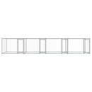 vidaXL szürke horganyzott acél kutyaketrec ajtókkal 8 x 2 x 1,5 m