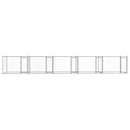 vidaXL szürke horganyzott acél kutyaketrec ajtókkal 10 x 2 x 1,5 m