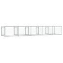 vidaXL szürke horganyzott acél kutyaketrec ajtókkal 10 x 2 x 1,5 m