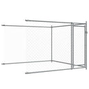 vidaXL szürke horganyzott acél kutyaketrec ajtókkal 10 x 2 x 1,5 m