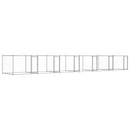 vidaXL szürke horganyzott acél kutyaketrec ajtókkal 12 x 2 x 1,5 m