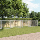 vidaXL szürke horganyzott acél kutyaketrec ajtókkal 12 x 2 x 1,5 m