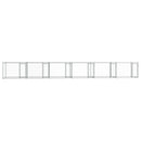 vidaXL szürke horganyzott acél kutyaketrec ajtókkal 12 x 2 x 1,5 m