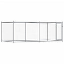 vidaXL szürke horganyzott acél kutyaketrec ajtóval 4 x 2 x 1,5 m