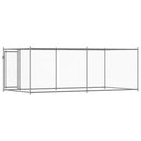 vidaXL szürke horganyzott acél kutyaketrec ajtóval 4 x 2 x 1,5 m