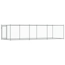 vidaXL szürke horganyzott acél kutyaketrec ajtóval 6 x 2 x 1,5 m