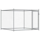vidaXL szürke horganyzott acél kutyaketrec ajtóval 10 x 2 x 1,5 m