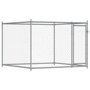vidaXL szürke horganyzott acél kutyaketrec ajtóval 12 x 2 x 1,5 m