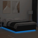 vidaXL fekete ágykeret LED-es matrac nélkül 150 x 200 cm