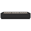 vidaXL fekete ágykeret LED-es matrac nélkül 150 x 200 cm