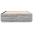 vidaXL szürke sonoma színű szerelt fa ágykeret LED-del 120 x 200 cm