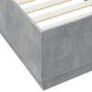 vidaXL betonszürke szerelt fa ágykeret LED-del 100 x 200 cm