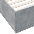 vidaXL betonszürke szerelt fa ágykeret LED-del 90 x 200 cm