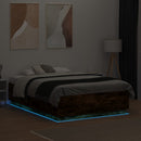 vidaXL füstös tölgy színű szerelt fa ágykeret LED-del 120 x 190 cm