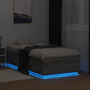 vidaXL szürke sonoma színű szerelt fa ágykeret LED-del 90 x 190 cm