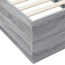 vidaXL szürke sonoma színű szerelt fa ágykeret LED-del 90 x 190 cm