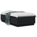 vidaXL fekete szerelt fa ágykeret LED-del 75x190 cm