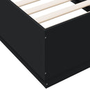 vidaXL fekete szerelt fa ágykeret LED-del 75x190 cm
