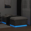 vidaXL betonszürke szerelt fa ágykeret LED-del 75 x 190 cm