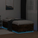 vidaXL füstös tölgy színű szerelt fa ágykeret LED-del 75x190 cm