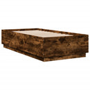 vidaXL füstös tölgy színű szerelt fa ágykeret LED-del 75x190 cm