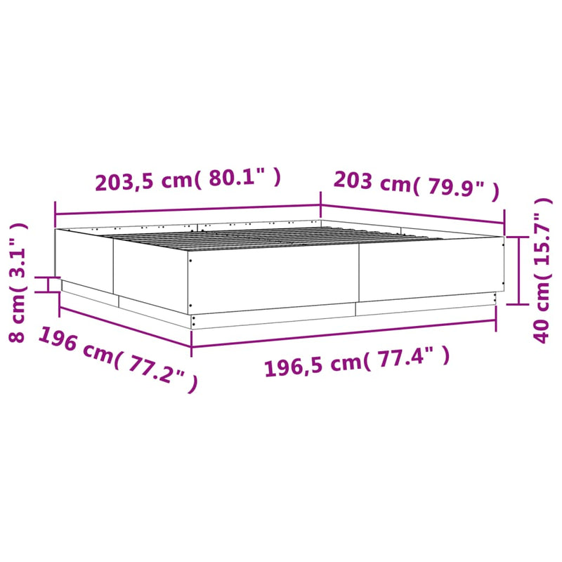 vidaXL fehér szerelt fa ágykeret 200 x 200 cm