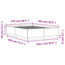 vidaXL betonszürke szerelt fa ágykeret 120 x 200 cm